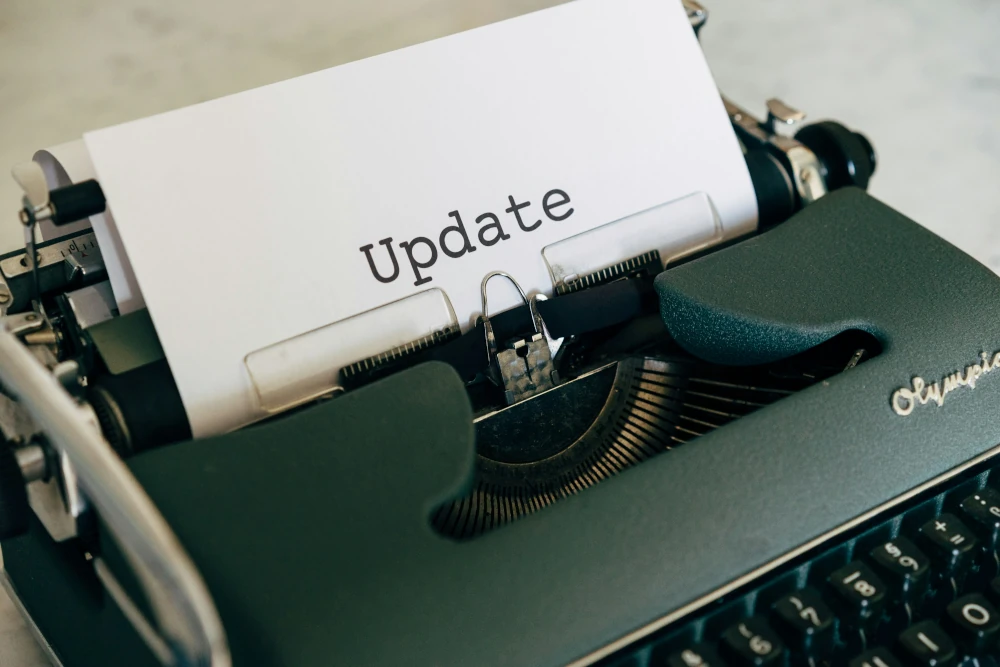Update text on paper page in a typewriter, photo by Markus Winkler on Unsplash